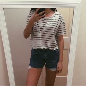 Hollister striped cropped t shirt